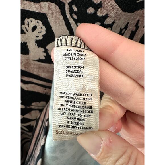 SOFT SURROUNDINGS | Katavi Abstract Print Knit Dress 3/4 Sleeve Stretch | Small - Picture 8 of 8